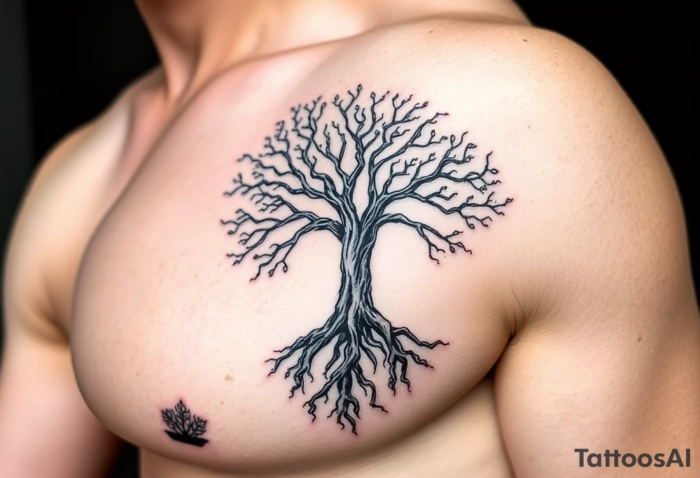 tree of life with roots tattoo idea