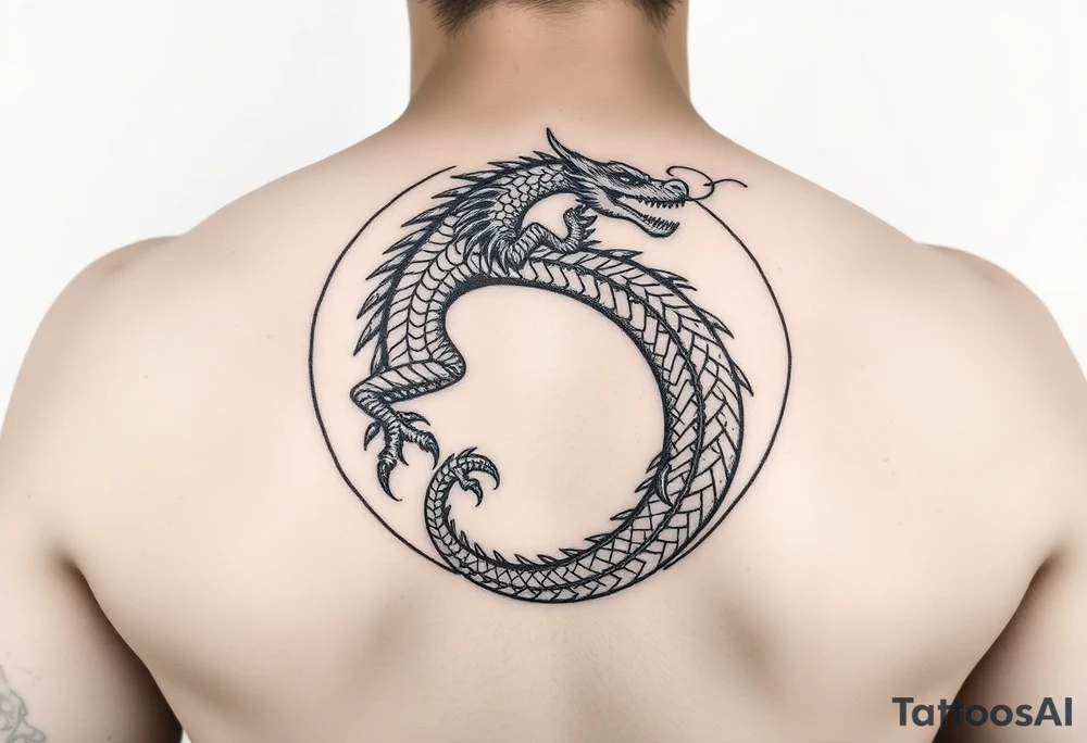 a circle formed by a dragon tattoo idea