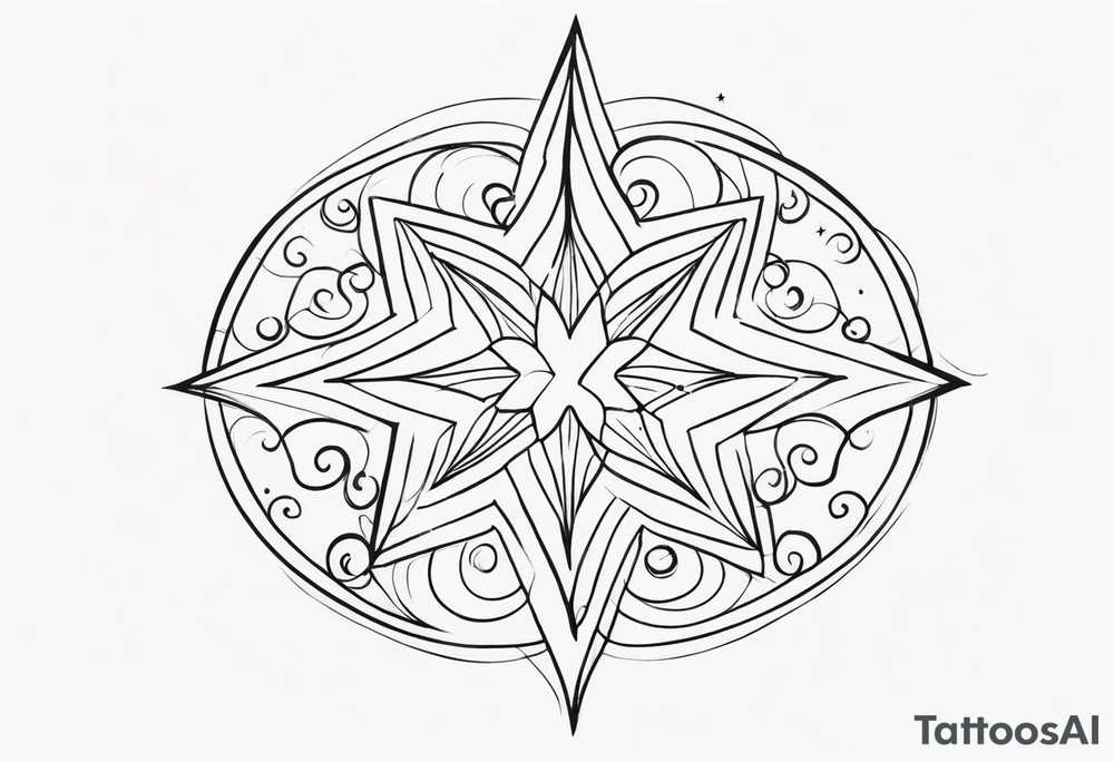 small stars and curls tattoo idea