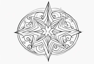 small stars and curls tattoo idea
