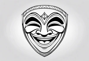 Cool looking Laughing mask tattoo idea