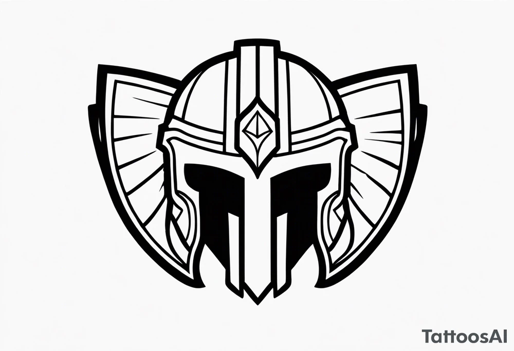 Ancient spartan helmet trinity symbol tattoo idea