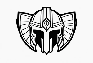 Ancient spartan helmet trinity symbol tattoo idea