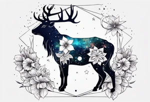 Constellation, animal snow , géométric , flower tattoo idea