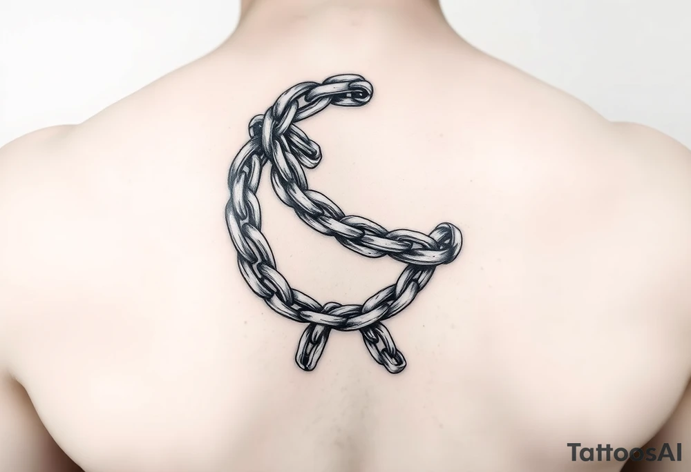 Redemption with broken chains wrapped around the arm tattoo idea