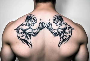 Love fighting tattoo idea