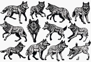 wolf dancing tattoo idea