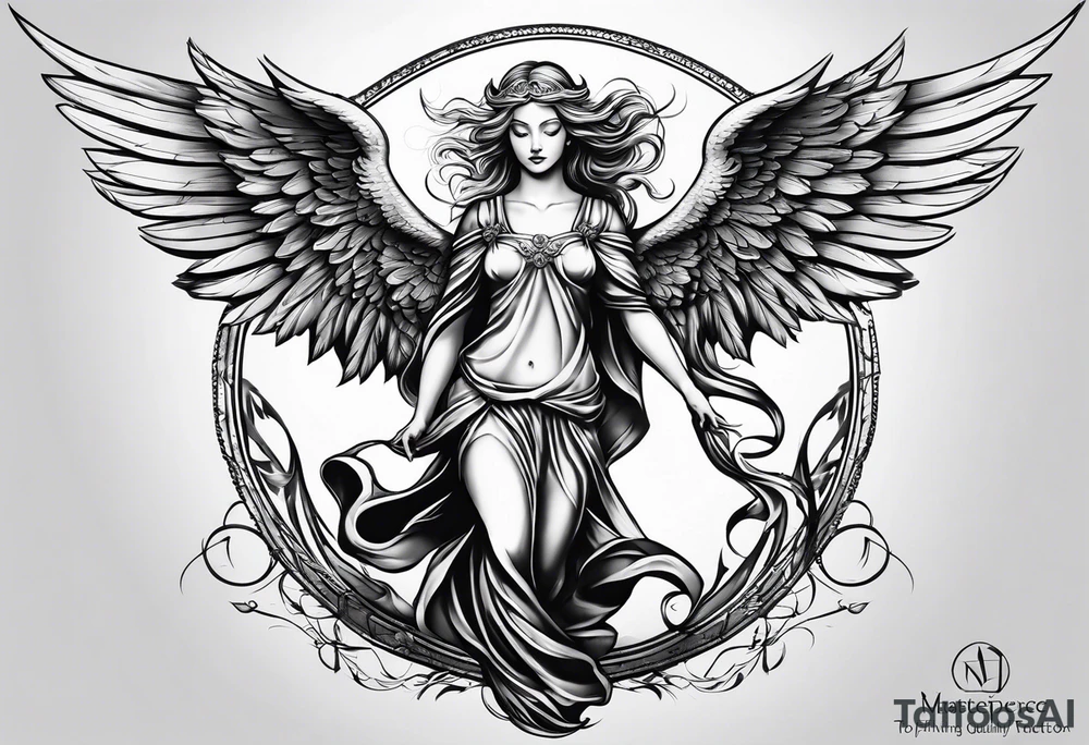 flying  guardian angel tattoo idea