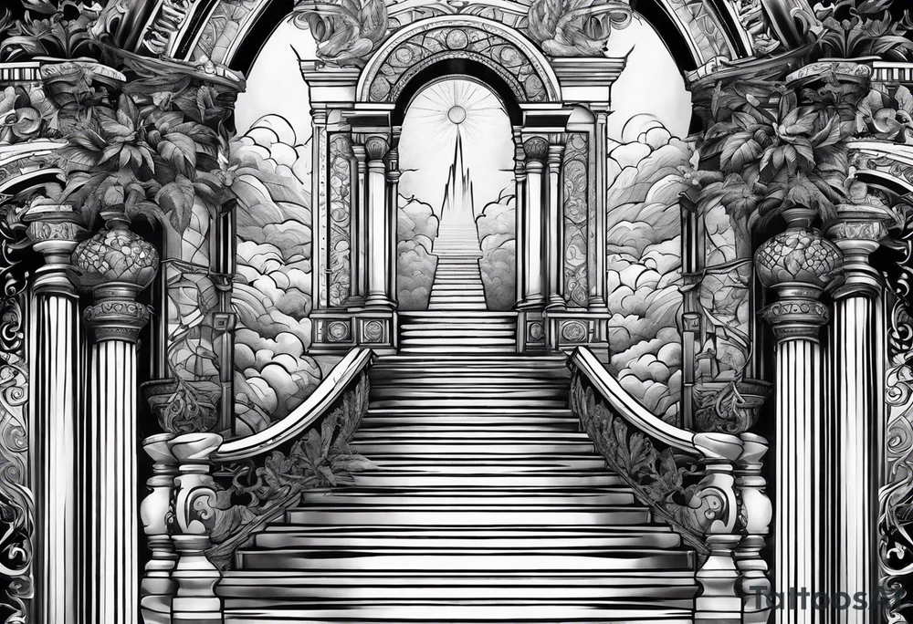 Stairs leading up to heaven tattoo idea