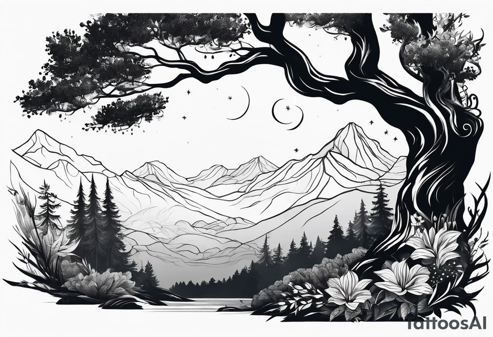 Bäume silhouette tattoo idea