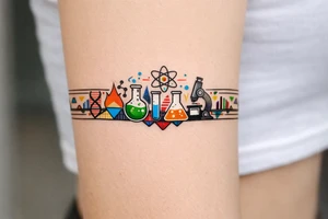 armband, abstract, geometric, full of color, and lab themed tattoo idea