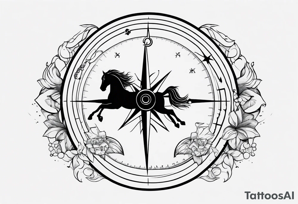 compass, playing cards, dice, horse, eagle sleeve tattoo idea compass, playing cards, dice, horse, eagle sleeve tattoo idea