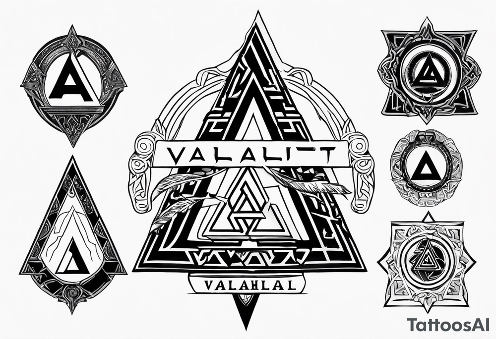 Valhalla 
valknut sword axe tattoo idea