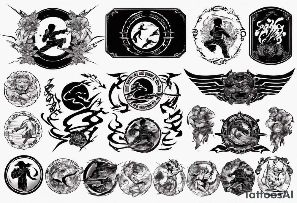 martial arts black belt over night and day tattoo idea