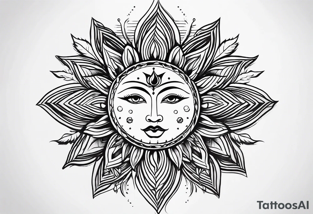 line sun tattoo idea