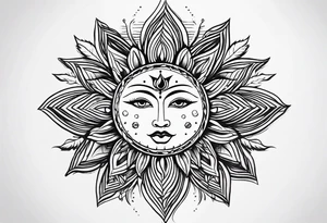 line sun tattoo idea