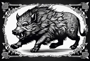 angry boar tattoo idea