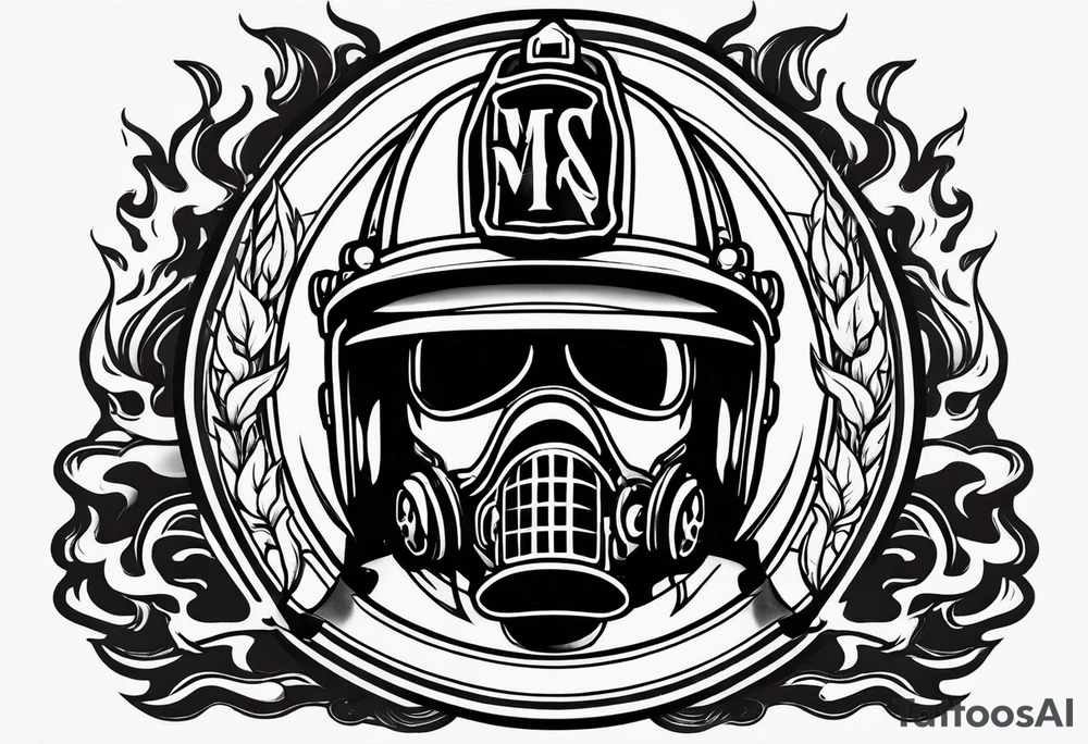 firefighter tattoo with flames and a helmet tattoo idea firefighter tattoo with flames and a helmet tattoo idea