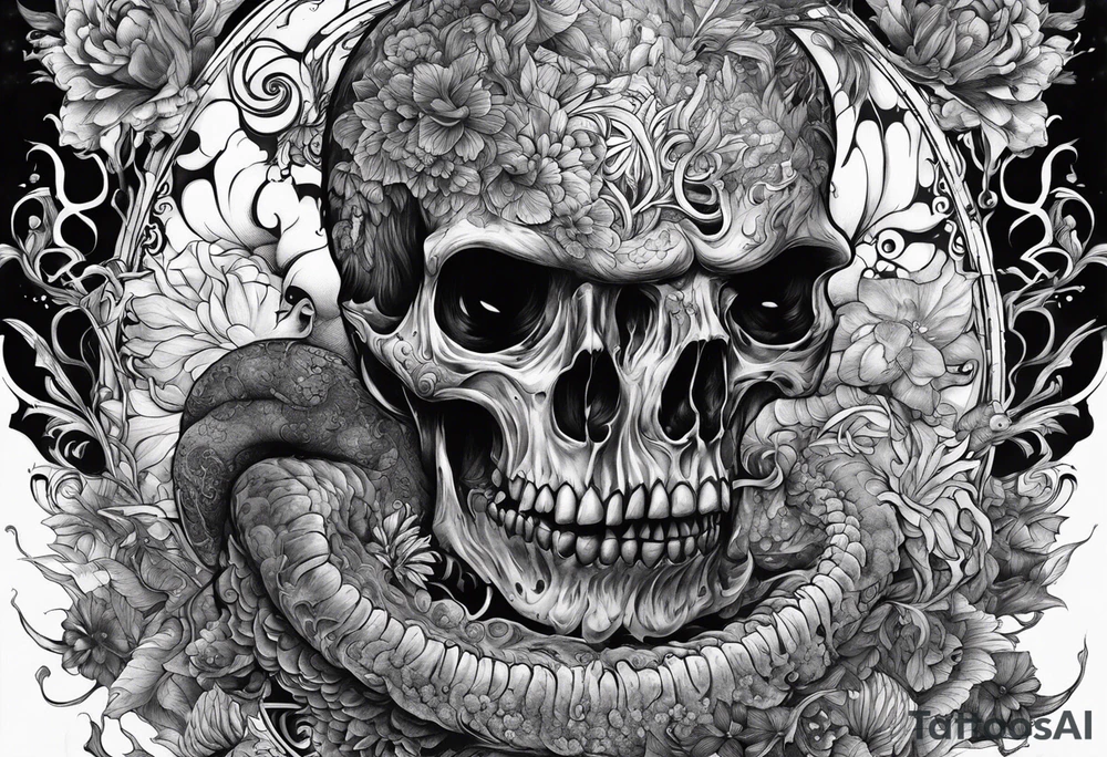 Beautiful body horror tattoo idea