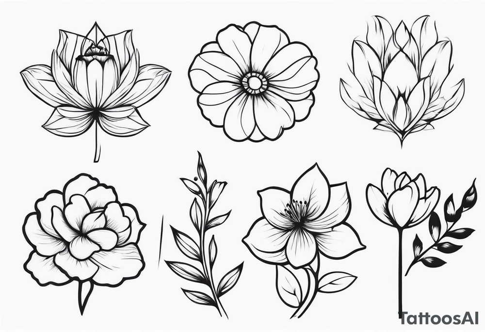 Flores com pássaros tattoo idea