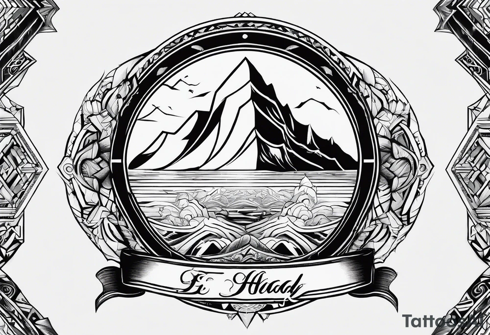 geometric iceberg tattoo idea
