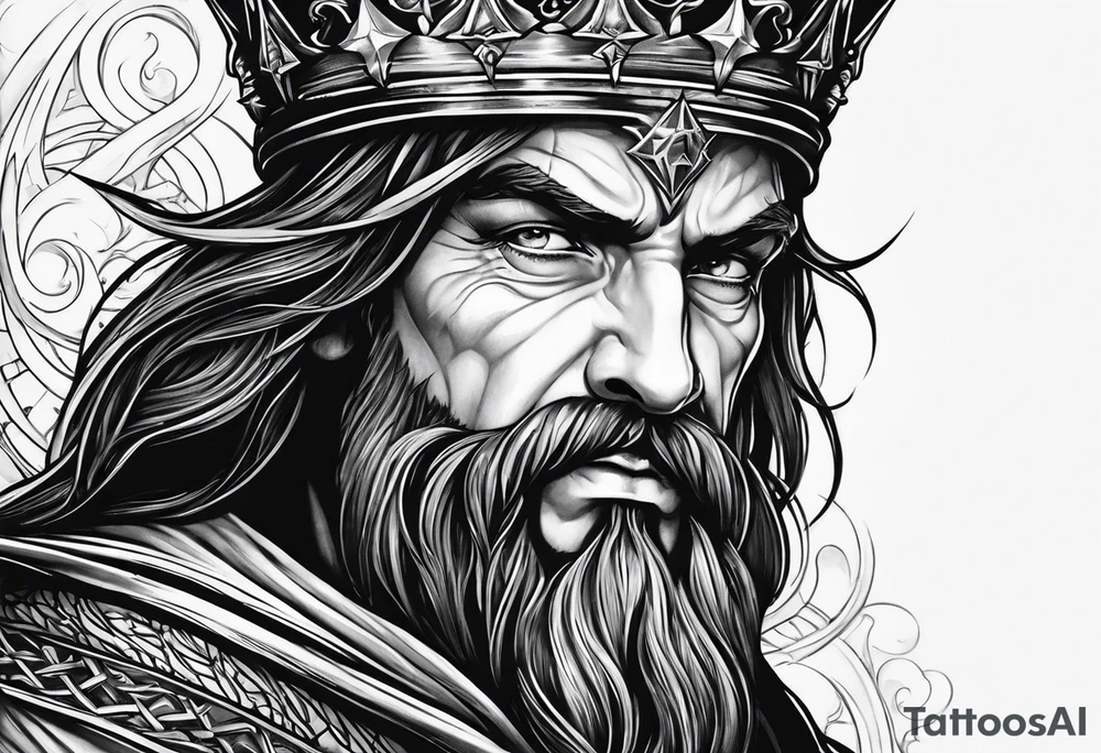 A pointy crown of a dark wizard tattoo idea