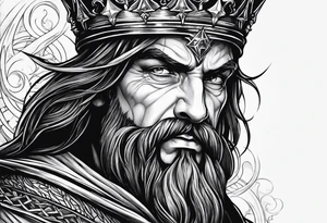 A pointy crown of a dark wizard tattoo idea