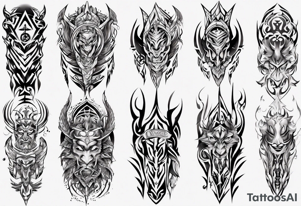 mens full arm tattoo idea