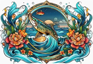ocean wrap tattoo idea