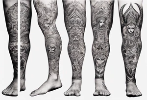 full Leg sleeve tattoo. im from punjab and sikh values tattoo idea