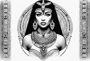 Cleopatra chest tattoo tribal tattoo idea