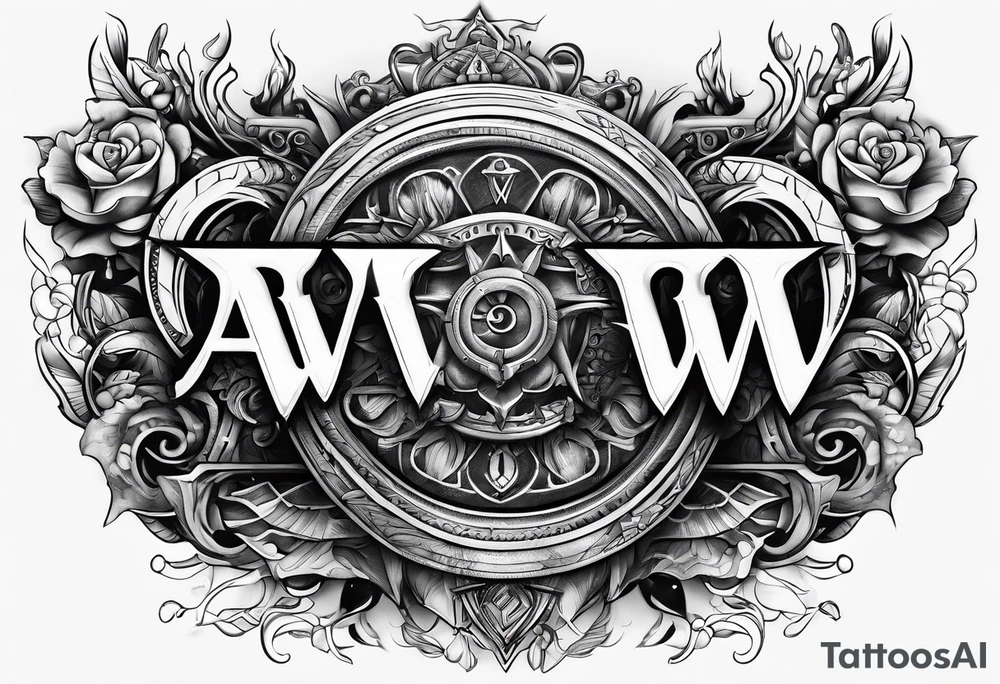 the letters A W R tattoo idea