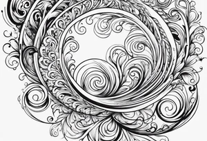 Swirls and whirls from fingers to elbows tattoo idea