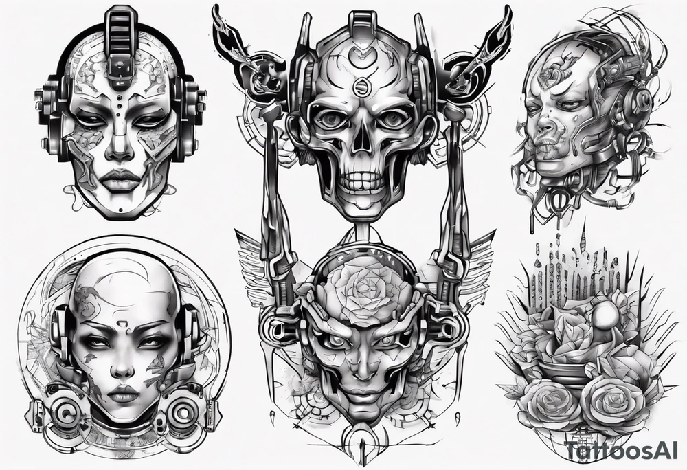Cybernetic butt tattoo idea