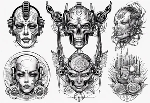 Cybernetic butt tattoo idea
