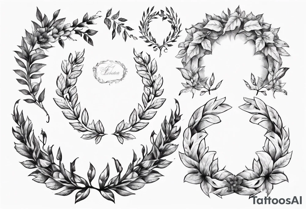 Neck to shoulders wreath leaves tattoo tattoo idea