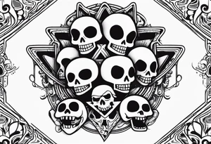 System of the down tattoo with Skeltons tattoo idea