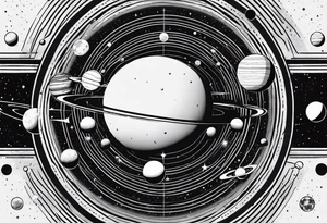 a minimalist representation of the solar system tattoo idea