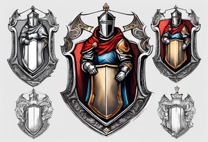 a knight holding the bible as a shield tattoo idea