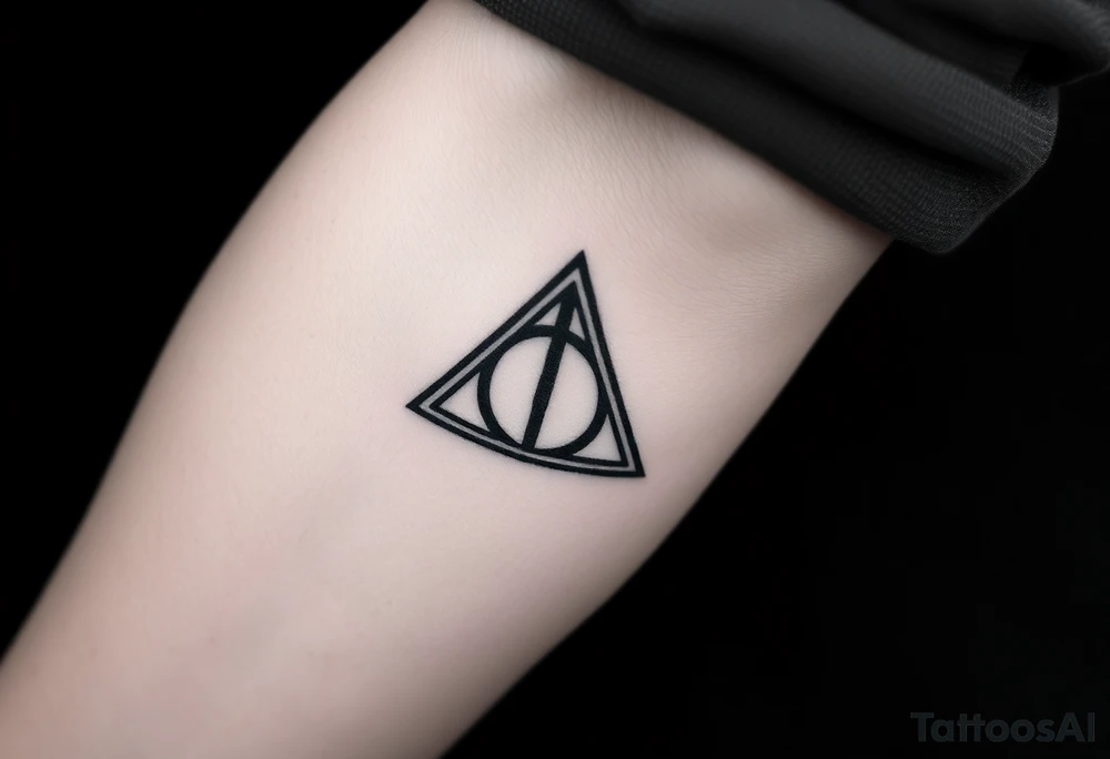 deathly hallows symbol from harry potter tattoo idea