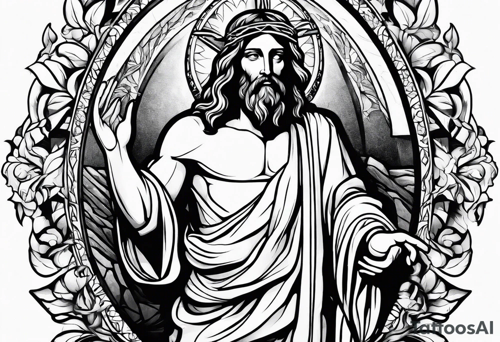 Jesus moving the stone tattoo idea