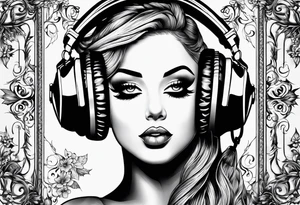 Music related and includes baby footprint tattoo idea