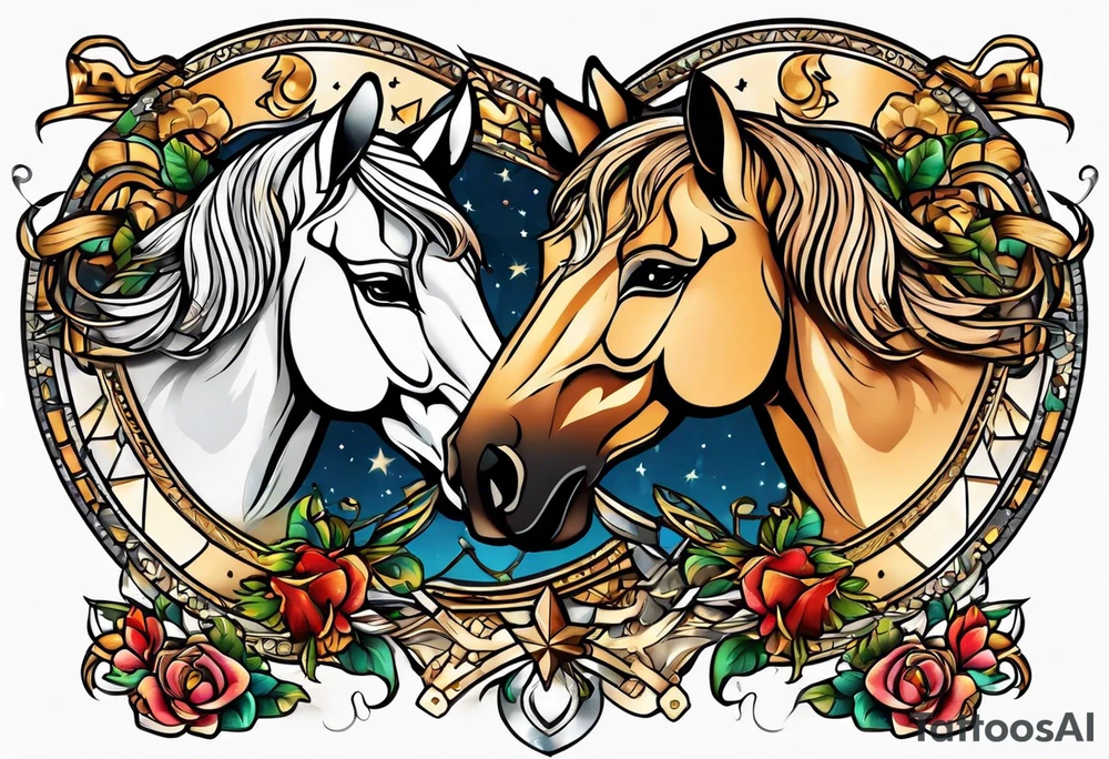 Leo and Sagittarius together tattoo idea