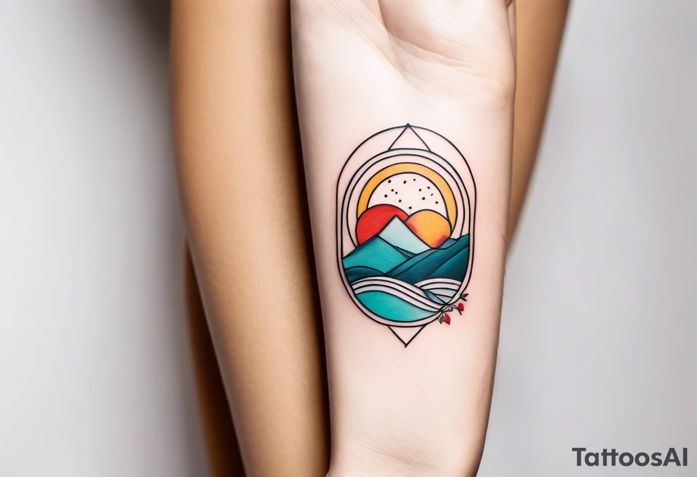 Minimalist and small tattoo on female arm. Inspired by sicilian traditional arts and aesthetics. tattoo idea