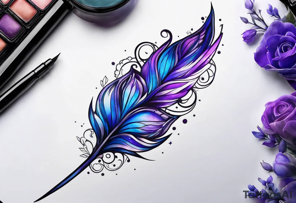 Blue and purple tattoo idea