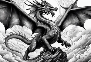 dragon in the sky tattoo idea