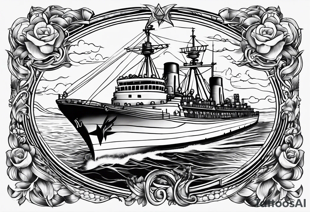 "64" and the words "USS Carney" tattoo idea