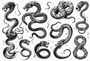 A snake fighting a dog tattoo idea