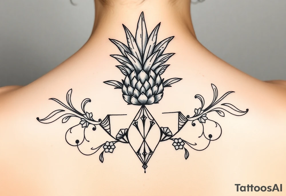 pineapple crowns diamonds vagina tattoo idea