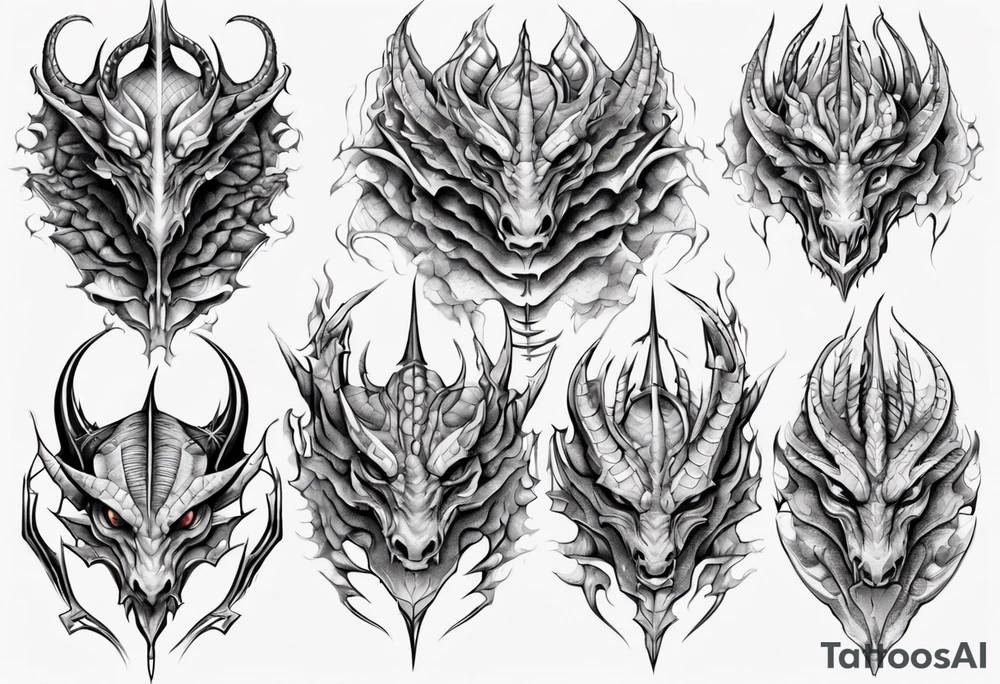 Dragon skin symmetrical tattoo idea